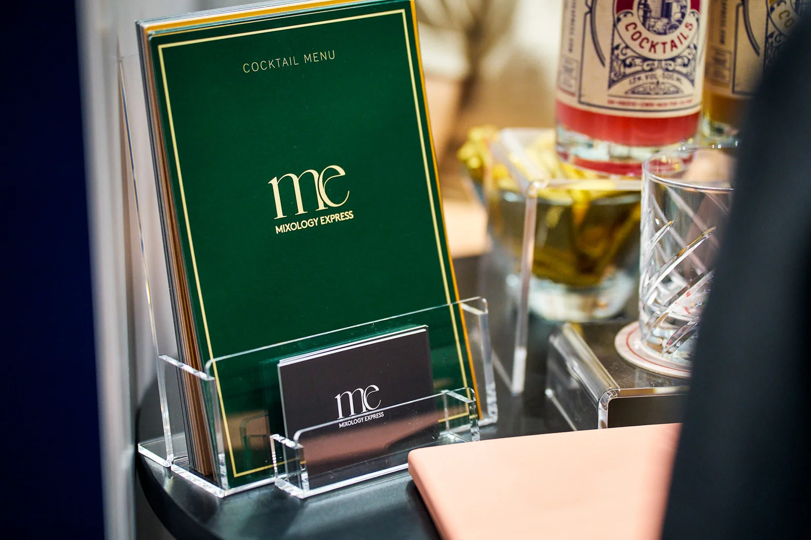 Printed cocktail menu
